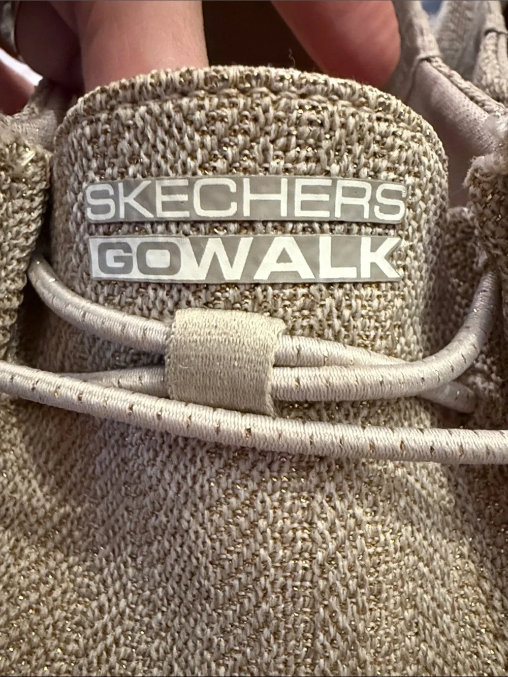 Skechers GOwalk Slip-On gold Sneakers comfortable slipon walking athleisure sz 6